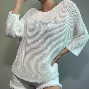 Carina Ricci White Netted Sweater